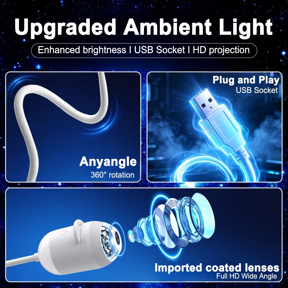Mini Projecteur LED Ciel Étoilé Galaxy USB – Éclairage Ambiance Voiture