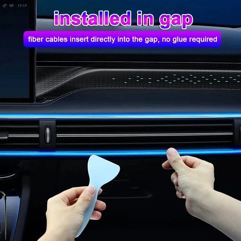 Ruban LED Ambiance Voiture Fibre Optique RGB – Contrôle App & USB