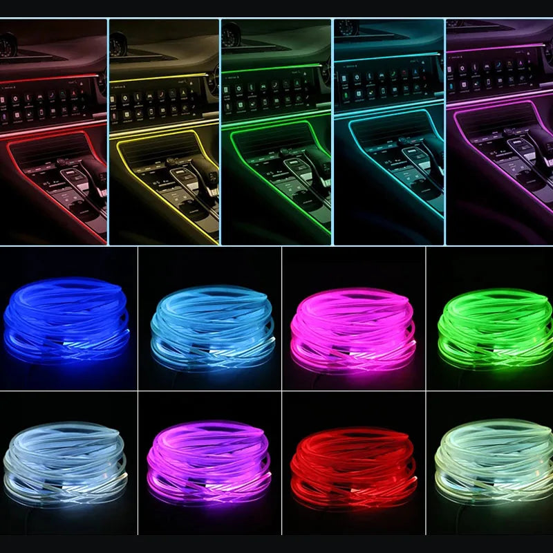 Ruban LED Ambiance Voiture Fibre Optique RGB – Contrôle App & USB