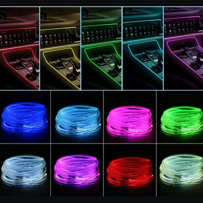 Ruban LED Ambiance Voiture Fibre Optique RGB – Contrôle App & USB