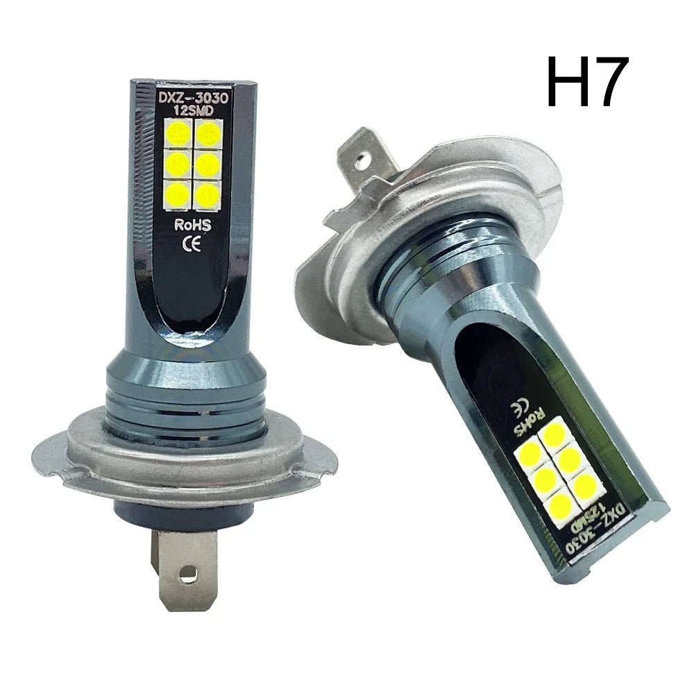 Ampoules LED H7/H4 Haute Puissance 6000K – Kit Éclairage Blanc Pur Auto