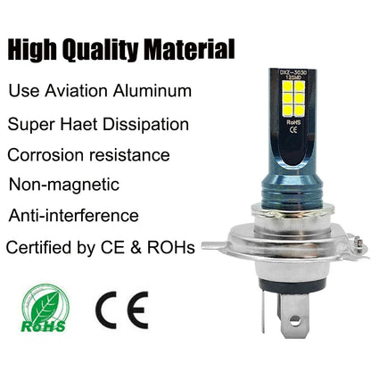 Ampoules LED H7/H4 Haute Puissance 6000K – Kit Éclairage Blanc Pur Auto