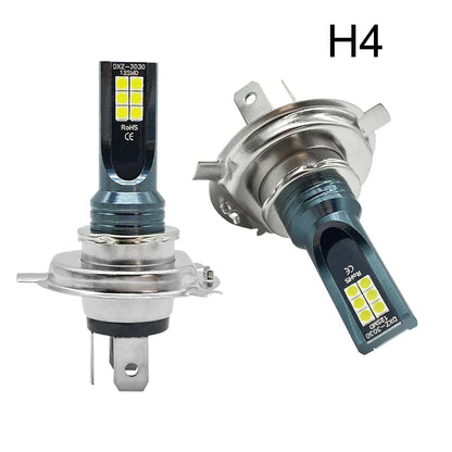 Ampoules LED H7/H4 Haute Puissance 6000K – Kit Éclairage Blanc Pur Auto