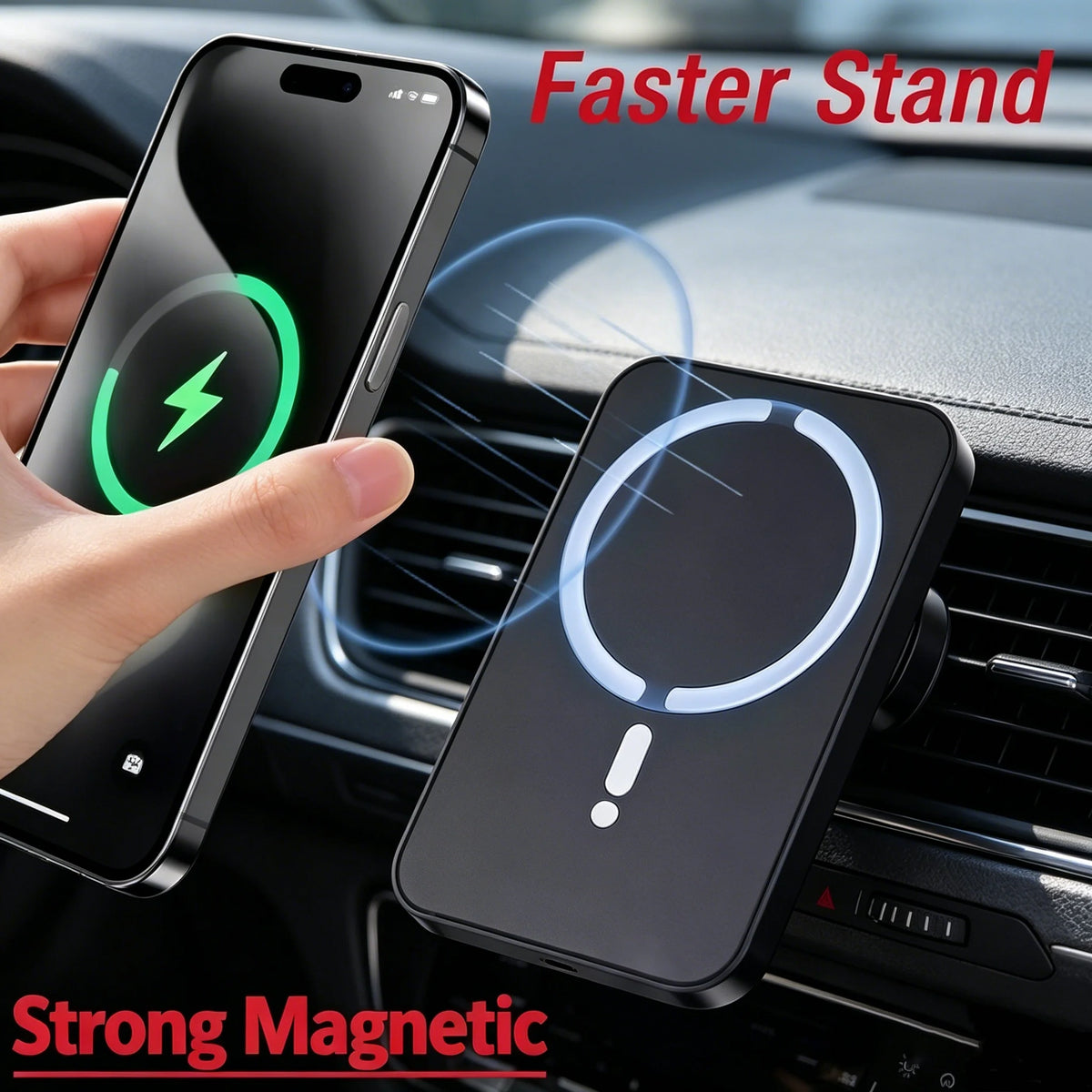 Chargeur Sans Fil Voiture Magnétique Fast Charge 15W