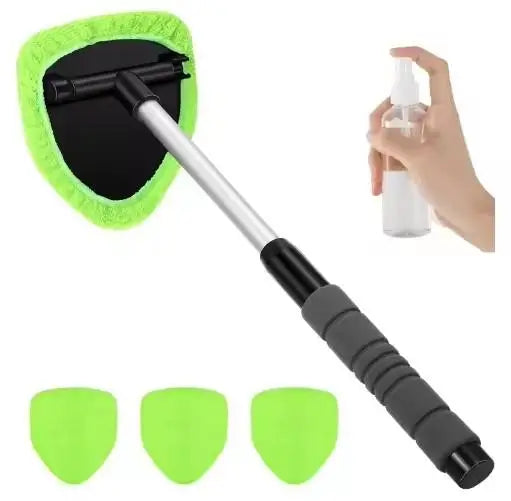 Brosse Télescopique Nettoyage Pare-Brise & Vitres Auto – Microfibre 3-en-1