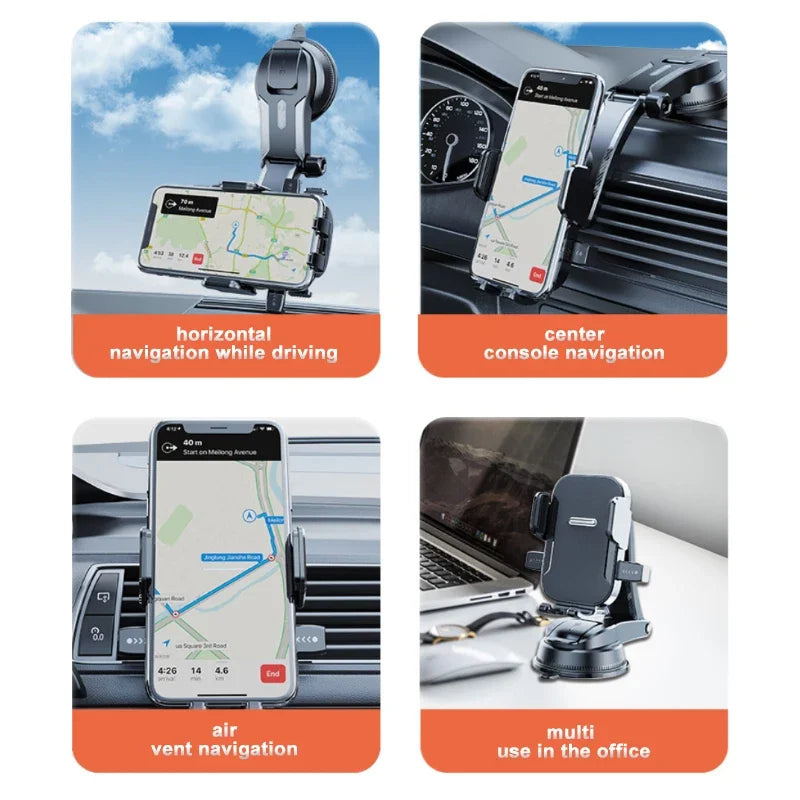 Support Téléphone Voiture Suction Pro - Rotation 360°